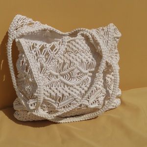 VINTAGE KNITTED SMALL BAG / BEACH BAG